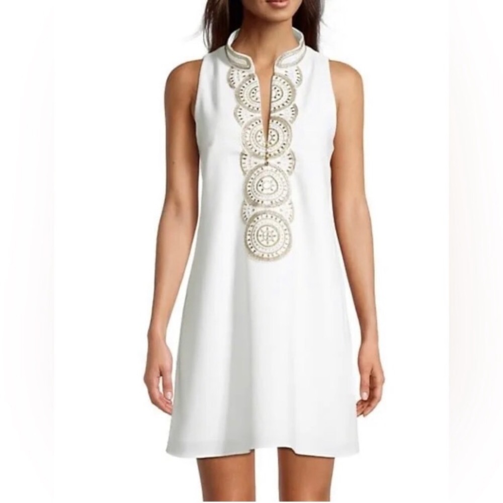 NWOT Lilly Pulitzer white and gold Jane Dress